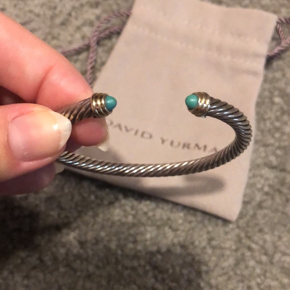 David yurman bracket with turquoise stones at tops - Picture 5 of 5